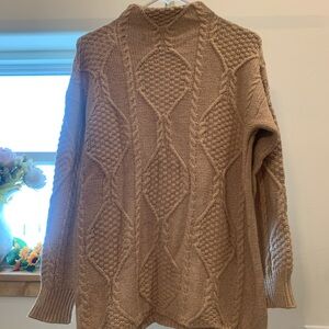 St. John's Bay Tan Cable Knit Turtleneck Sweater